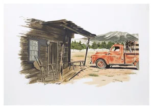 Henry Fonda, Red Truck, Lithograph