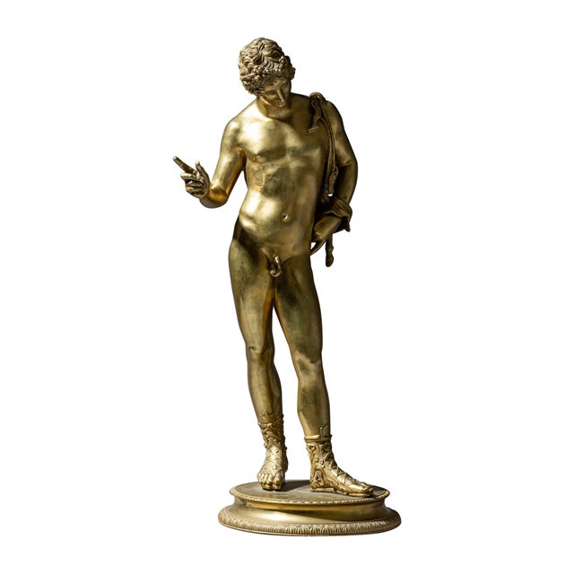 Bronze of Narcissus after the Antique, Signed Michele Amodio, Naples, Late 19th For Sale - Image 17 of 18