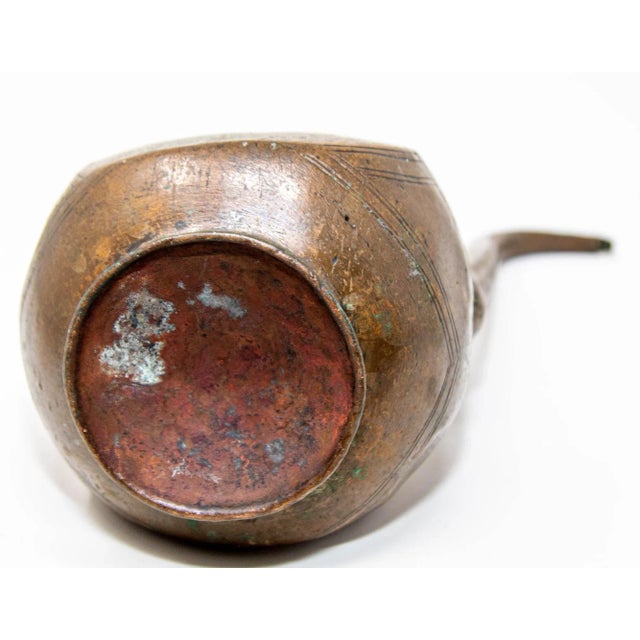 Antique Islamic Qajar Persian Copper Ewer 19th Century For Sale - Image 11 of 12