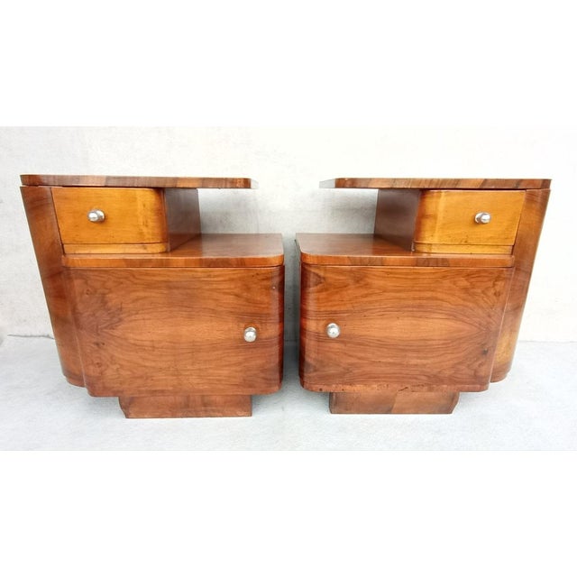 Jindrich Halabala Bedside Tables by Jindřich Halabala for Up Závody, 1940s, Set of 2 For Sale - Image 4 of 18