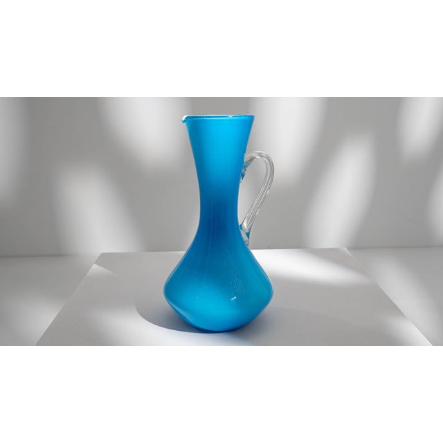20th Century Italian Blue Glass Jug For Sale - Image 13 of 18