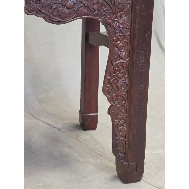 Antique Chinese Qing Dynasty Lacquer Side Table With Birds and Flowers For Sale - Image 13 of 17