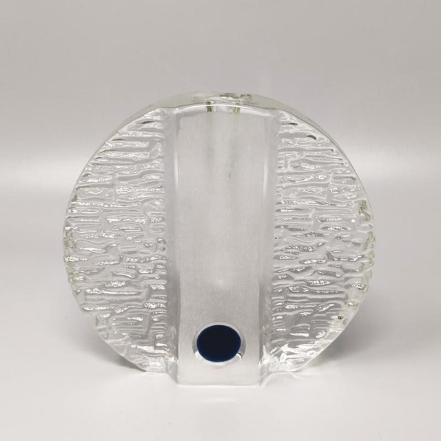 1970s gorgeous walther glass bullseye solifleur vase by heiner düsterhaus. This vase is a space age sculpture. Made in...