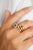 Pear Shape Emerald & Halo Diamond Open Wrap Ring Size 6.5 For Sale - Image 4 of 12