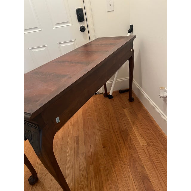 Victorian Late 1800’s Console Table Antique Carved Mahogany Table For Sale - Image 3 of 6