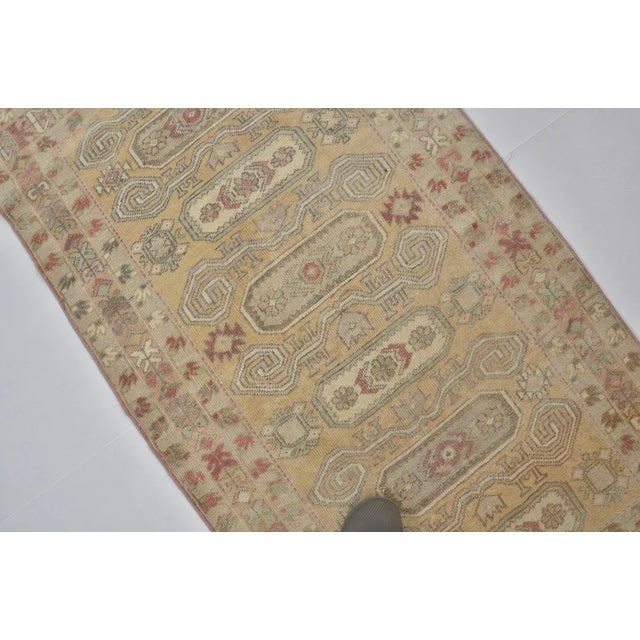 Turkish 1950s Handwoven Ochre Turkish Rug For Sale - Image 3 of 10