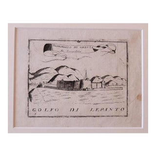 Gulf of Lepanto, Etching, 18th-Century For Sale