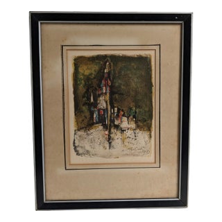 Signed and Framed Abstract Lithograph, Johnny Friedlaender For Sale