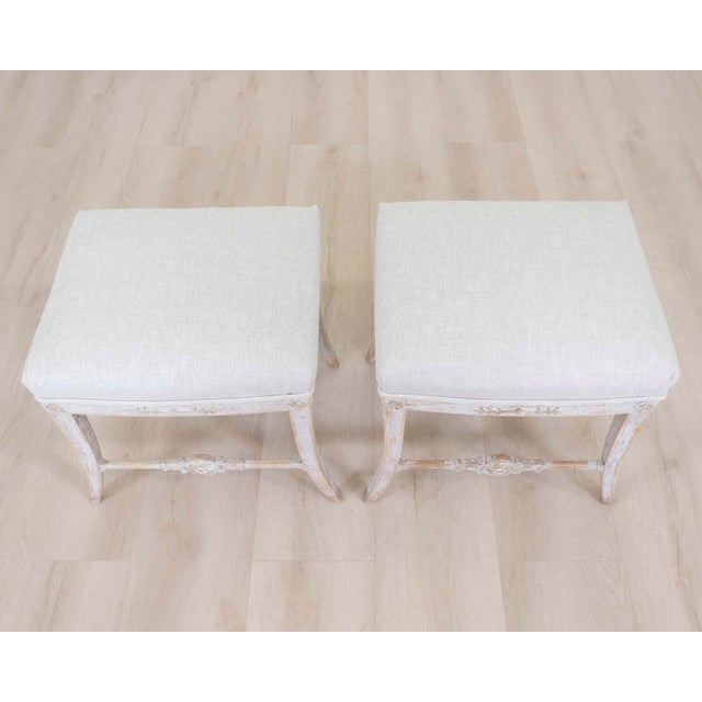 Pair of Swedish 19th Century Gustavian Stools For Sale - Image 9 of 9