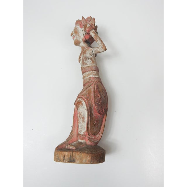 Shabby Chic Late 19th Century Hand Carved Sculpture Southeast Asia Figure For Sale - Image 3 of 8