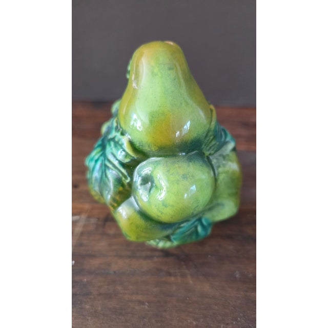 1960s Inarco E2604 Green Majolica-Style Fruit Salt and Pepper Shakers — Pair For Sale - Image 11 of 14