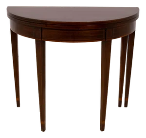 Kittinger Mahogany Gate Leg Demilune Inlaid Game Table