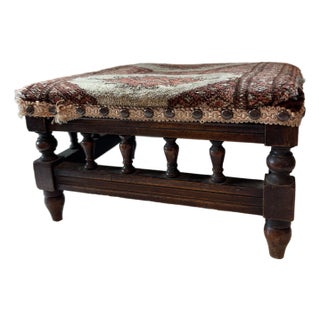 Antique English Foot Stool For Sale