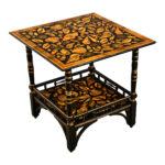 Modern Vintage Painted Square Low Table with Shell Découpage For Sale - Image 3 of 11