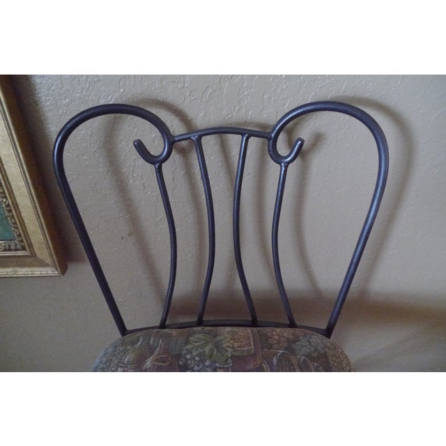 Metal Late 20th Century Gray Wrought Iron Bar Stools- Set of 2 For Sale - Image 7 of 12
