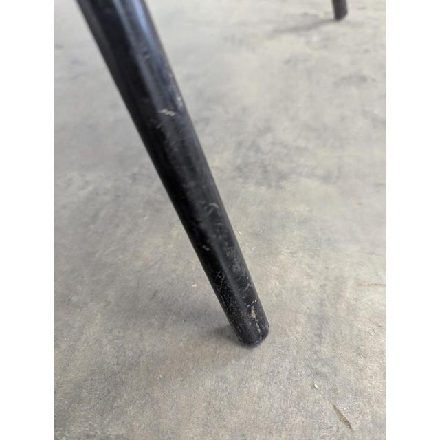 Wood Chair in Black Imitation Leather by Louis Paolozzi for Zol, 1950s For Sale - Image 7 of 8