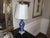 Vintage Blue and White Cherry Blossom Porcelain Vase Lamp on Metal Base For Sale - Image 13 of 13