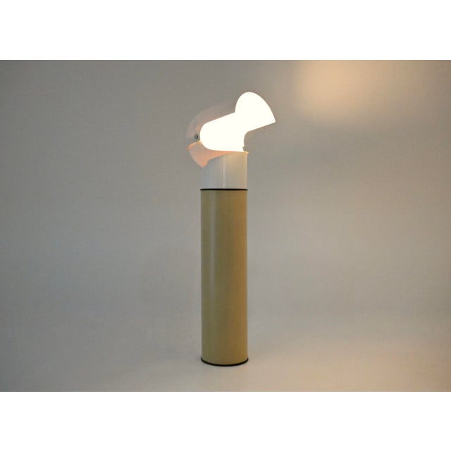 Rare plastic and metal floor lamp designed by Gae Aulenti. Stamped on the underside. The adjustable shade allows you to...