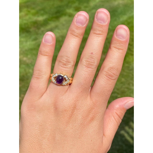 The Bealville: Purple Sapphire and Diamond Cocktail Ring For Sale - Image 11 of 11