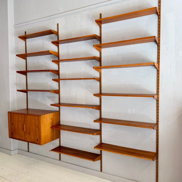 Brown Large Danish Teak Modular Wall System from FM Møbler, 1960s For Sale - Image 8 of 16