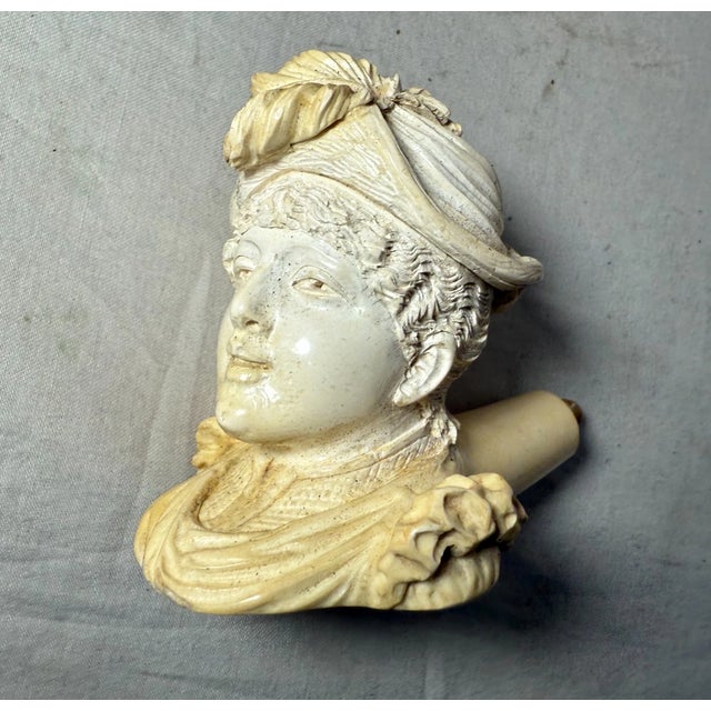 Share Antique 19th Century Carved Meerschaum Victorian Lady Figural Smoking Pipe For Sale In New York - Image 6 of 13