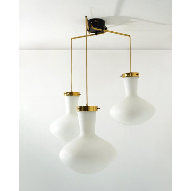 Mid-Century Modern 3-Light Pendant from Stilnovo, 1950s For Sale - Image 3 of 15