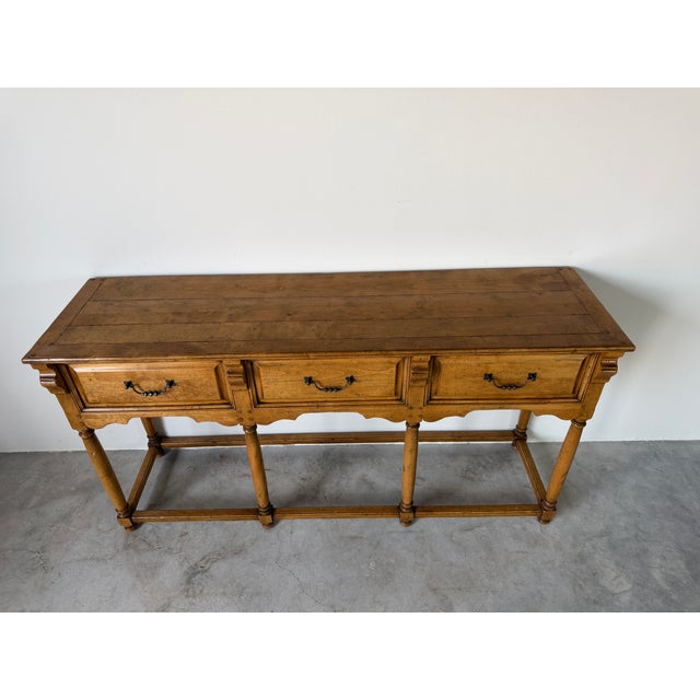 Vintage Mediterranean Spanish Colonial Style Three-Drawer Console Table For Sale In Miami - Image 6 of 18