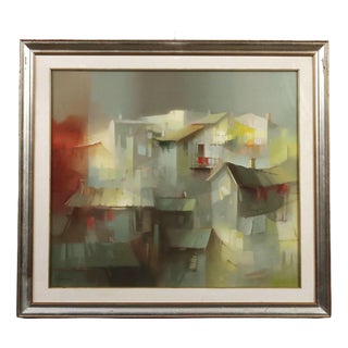 Davide Roncarà, Toward Bormio, Oil on Canvas For Sale