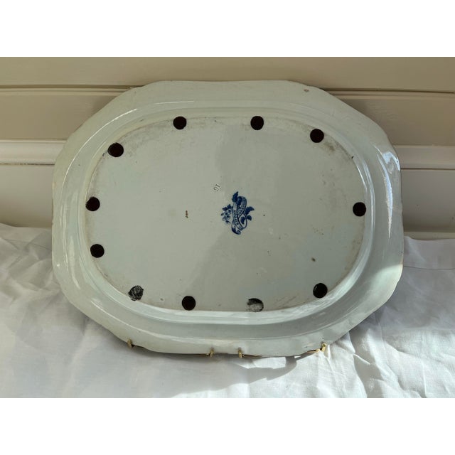Ceramic Rare Rippon Yorkshire Ceramic Blue & White Platter, Circa 1830s For Sale - Image 7 of 12