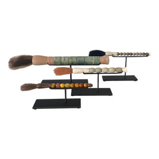 Chinese Jade Calligraphy Brushes- a Set of 4 For Sale