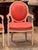 French Pair of Vintage Painted French Armchairs With Oval Backs For Sale - Image 3 of 9