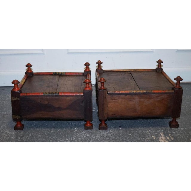 Primitive Oriental Asian Side Tables, Set of 2 For Sale - Image 12 of 18