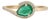 Modernist Pear Shape Emerald & Diamond Halo Ring in 14k Yellow Gold Size 4 For Sale