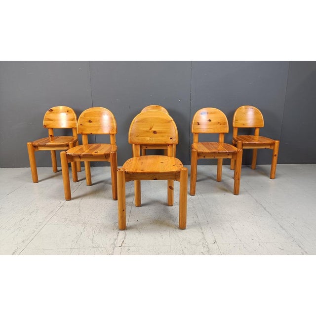Vintage Pine Wood Dining Chairs, 1980s, Set of 6 For Sale - Image 11 of 11