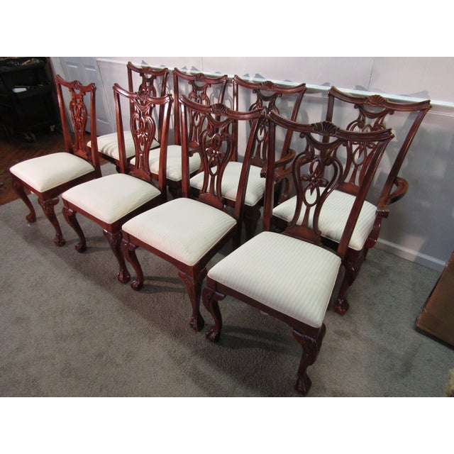 Chippendale Pennsylvania House Set of Eight Solid Cherry Chippendale Style Dining Chairs For Sale - Image 3 of 12