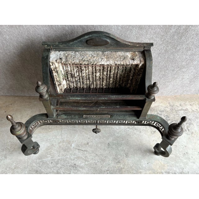 Large, antique Early 20th Century Neoclassical Humphrey Radiantfire cast iron, brass and copper fireplace gas insert...