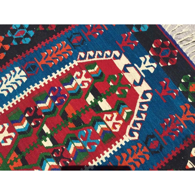 Textile Vintage Turkish Kilim Rug For Sale - Image 7 of 9