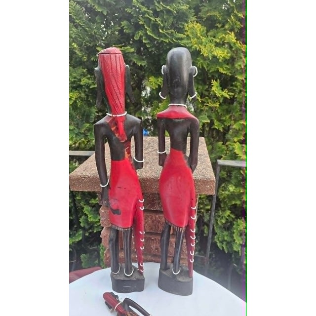Masai Wooden Sculpture, 1960s, Set of 4 For Sale - Image 13 of 17