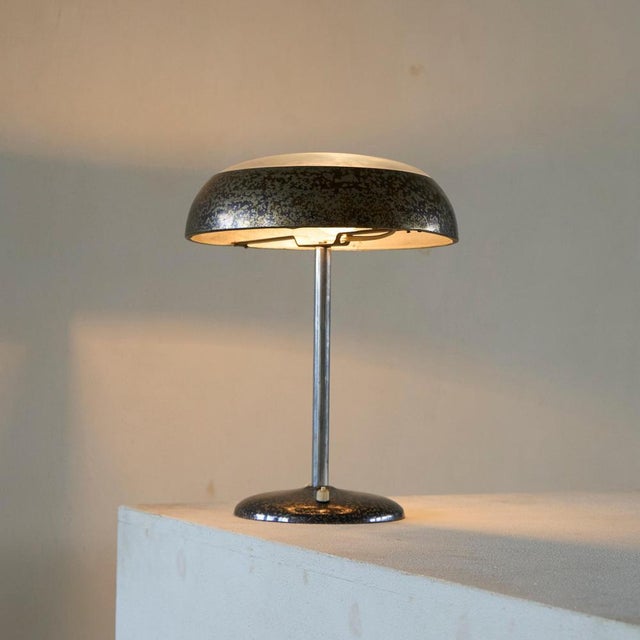Bauhaus Table Lamp in Patinated Silver and Glass, 1940s For Sale - Image 10 of 11