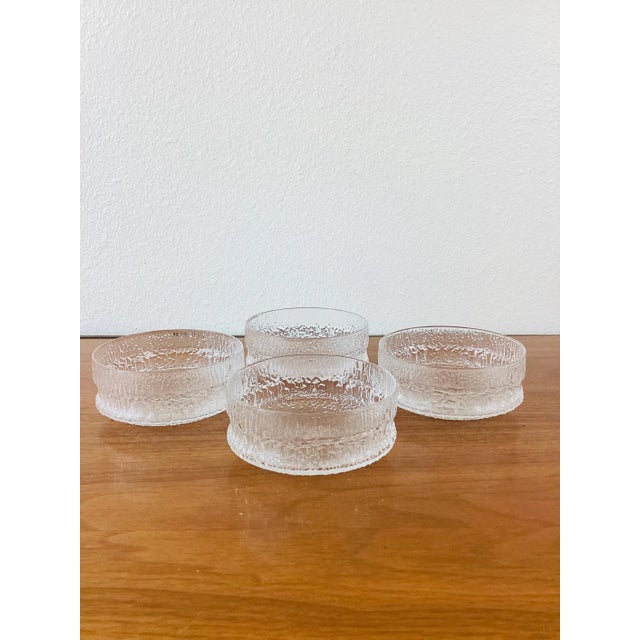 Glass Vintage Mid-Century Modern Tapio Wirkkala Style Frosted Glass Bowls, Set of 4 For Sale - Image 7 of 7