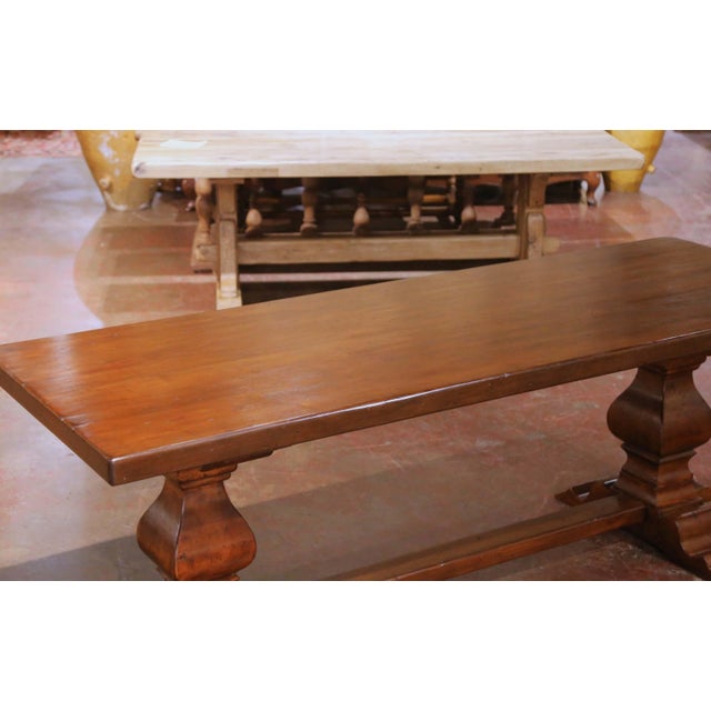 Early 20th Century French Walnut Monastery Refectory Dining Table For Sale - Image 4 of 7