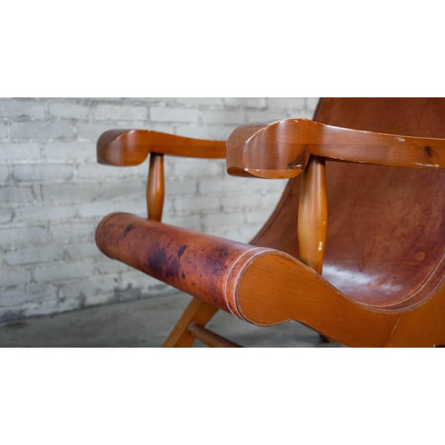 Animal Skin Mexican Modernist Clara Porset Style, 'Butaque' Chair', C. 1990s For Sale - Image 7 of 17
