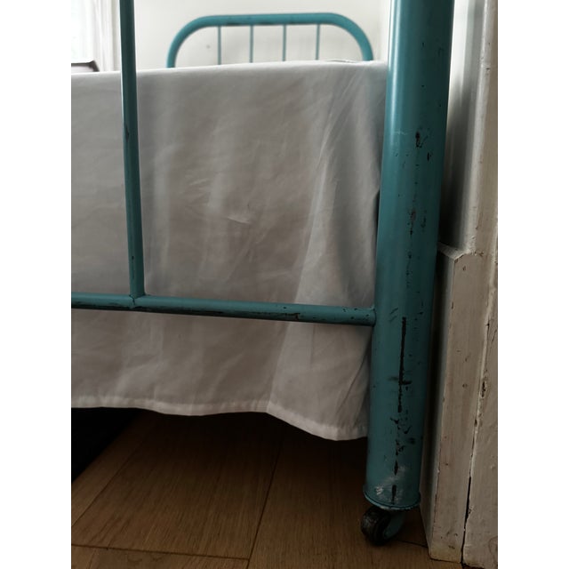 Mid 20th Century Mid 20th Century Twin Metal Bed Frame-Tal/Turqoise For Sale - Image 5 of 10