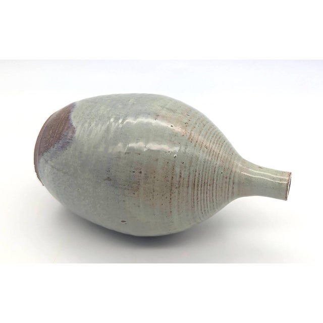 Mid-Century Modern Late 20th Century Studio Pottery Glazed Stoneware Bud Vase For Sale - Image 3 of 9