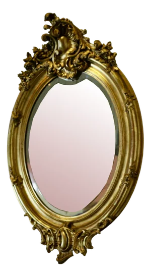 Large French Rococo Oval Gilt Wall Mirror