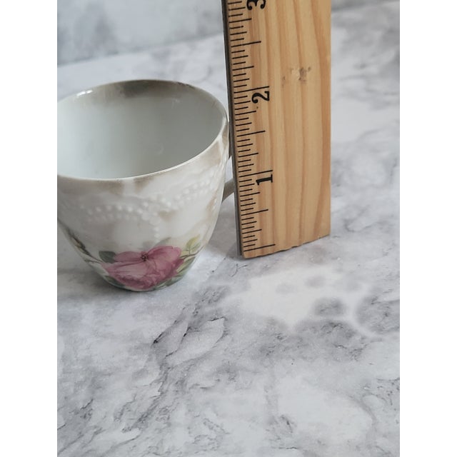 Late 19th Century Hand Painted Peonies on Porcelain Leuchtenburg,Germany Demitasse Tea Cups - 4 pcs For Sale - Image 10 of 12