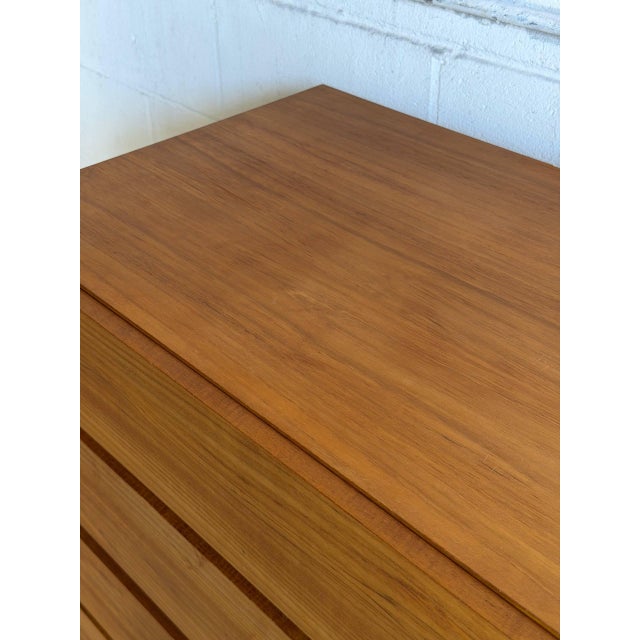Brown In Style of Arne Wahl Iversen Teak 6 Drawer Tall Highboy Dresser Denmark Mid-Century Modern 1960s For Sale - Image 8 of 10