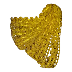 French Large Yellow Silk Trim Circa 1780 - 5 Yards