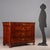 Charles X chest of drawers in mahogany, front with four drawers in mahogany feather, the first of which is moved in the...