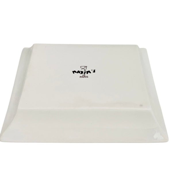 White Vintage French Maxim’s De Paris Ceramic Catchall Ashtray Dish With Original Box For Sale - Image 8 of 10